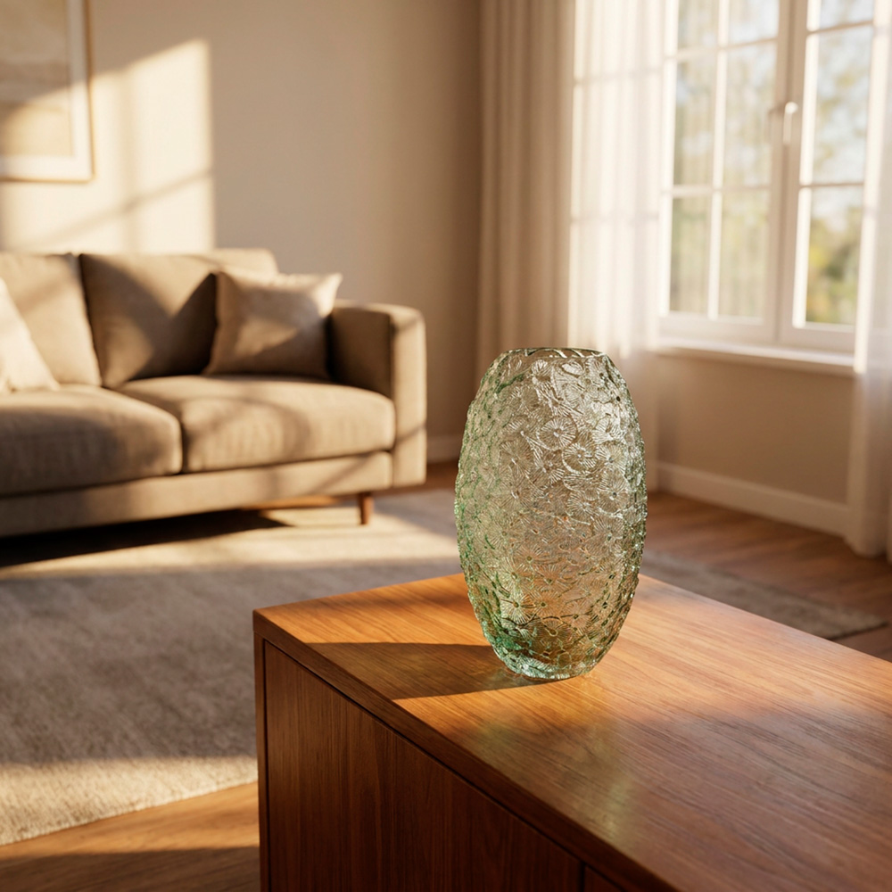 Ombre flower glass vase 34cm