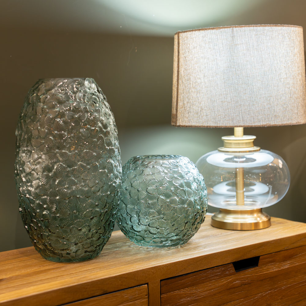 Ombre flower glass vase 34cm
