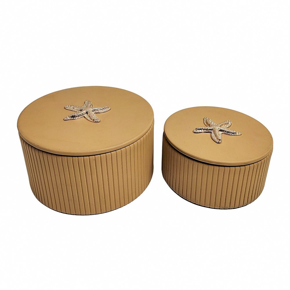 Starfish s/2 round storage boxes