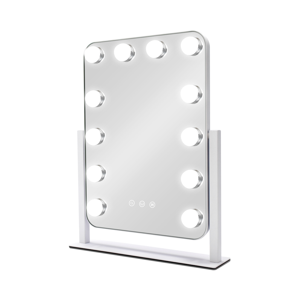 Hollywood rect vanity mirror white 42cm