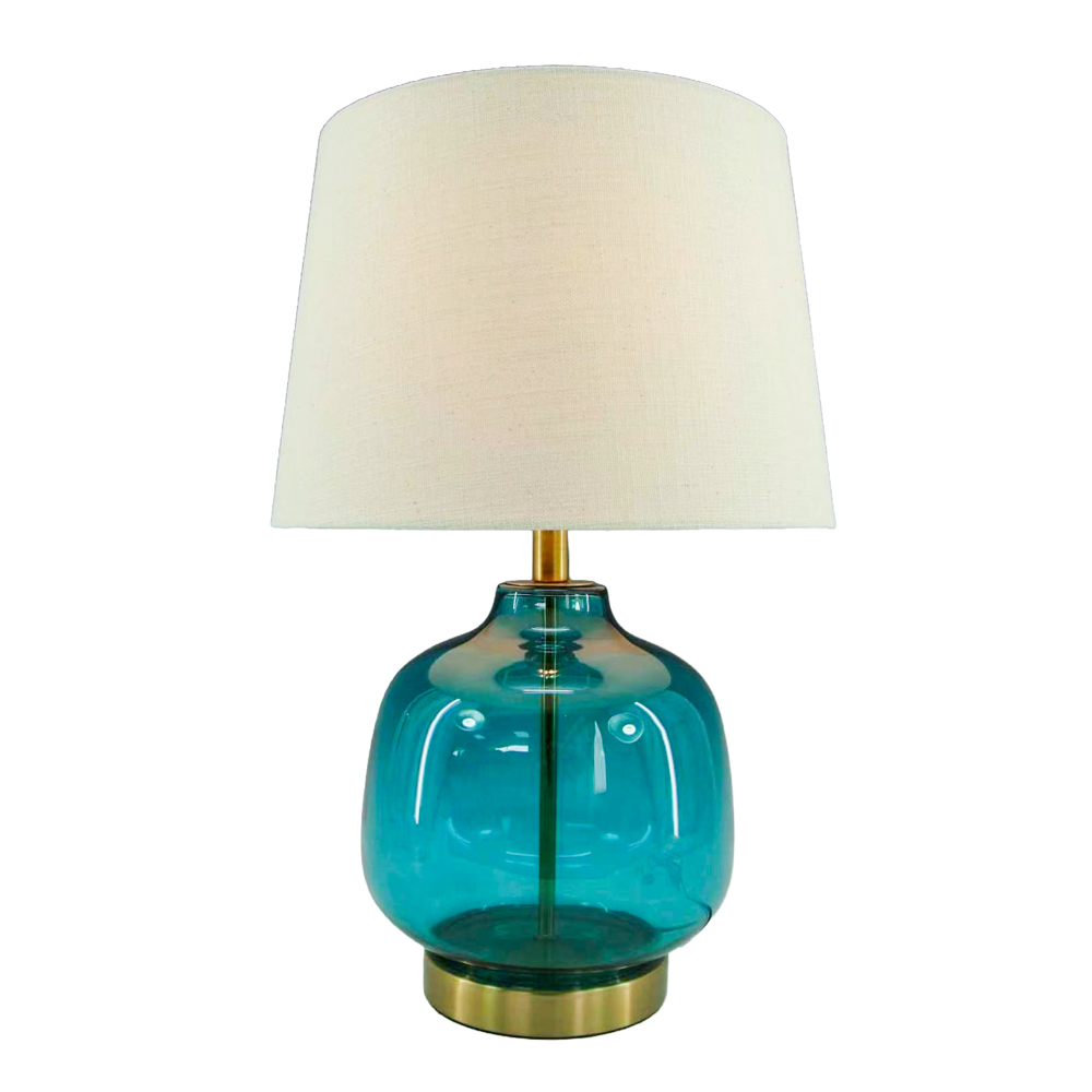 Opal glass table lamp blue