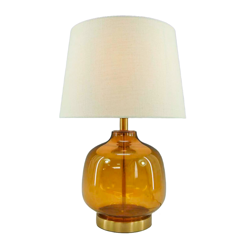Opal glass table lamp amber