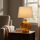 Opal glass table lamp amber