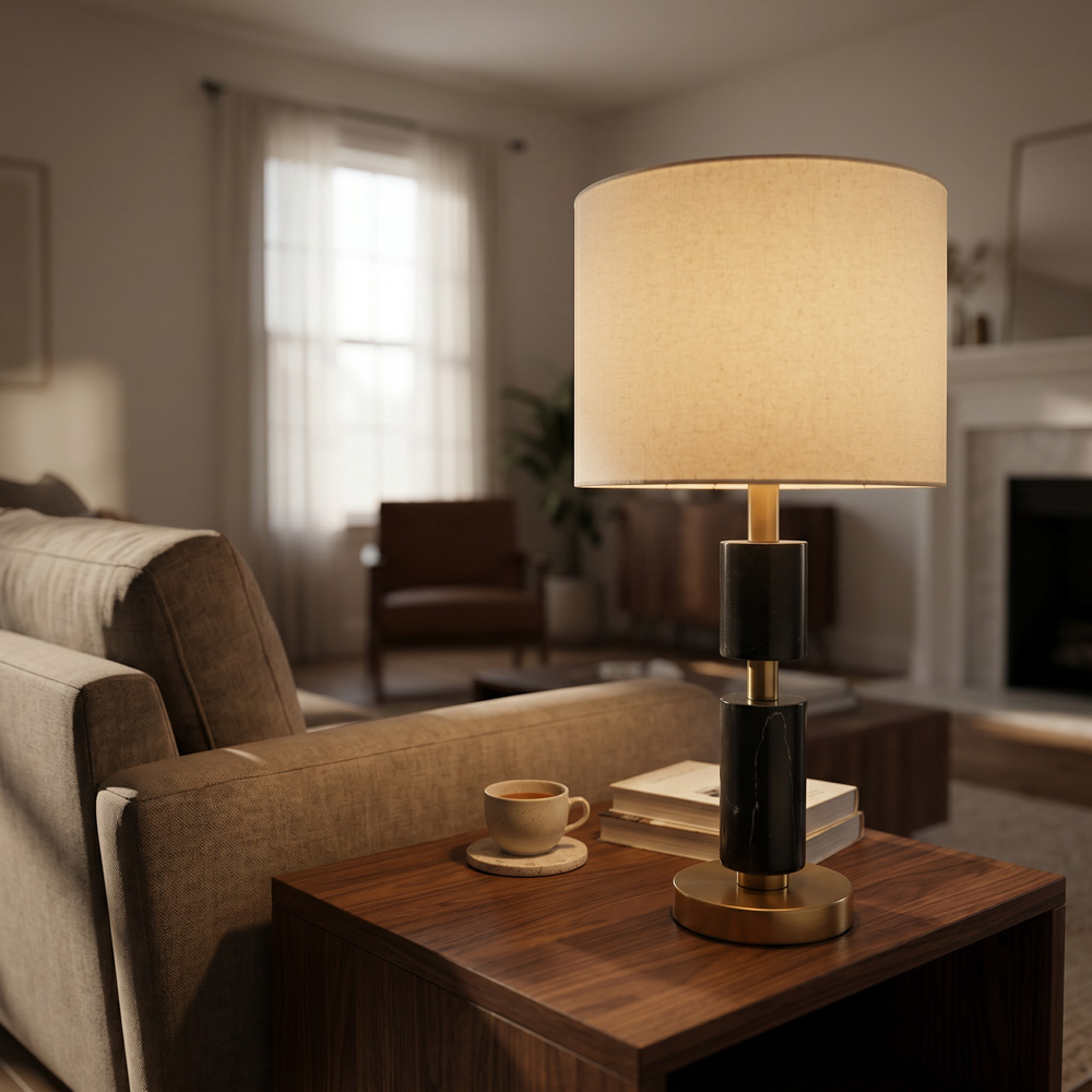 Calina marble table lamp black