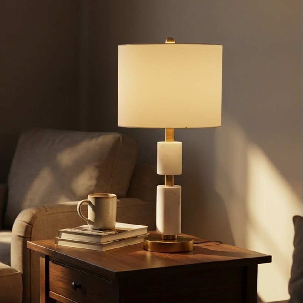 Calina marble table lamp white