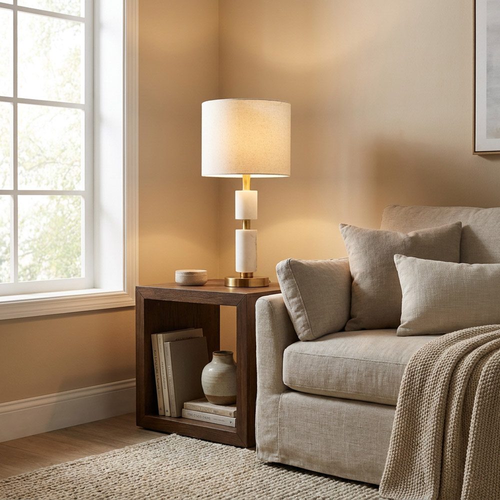 Calina marble table lamp white