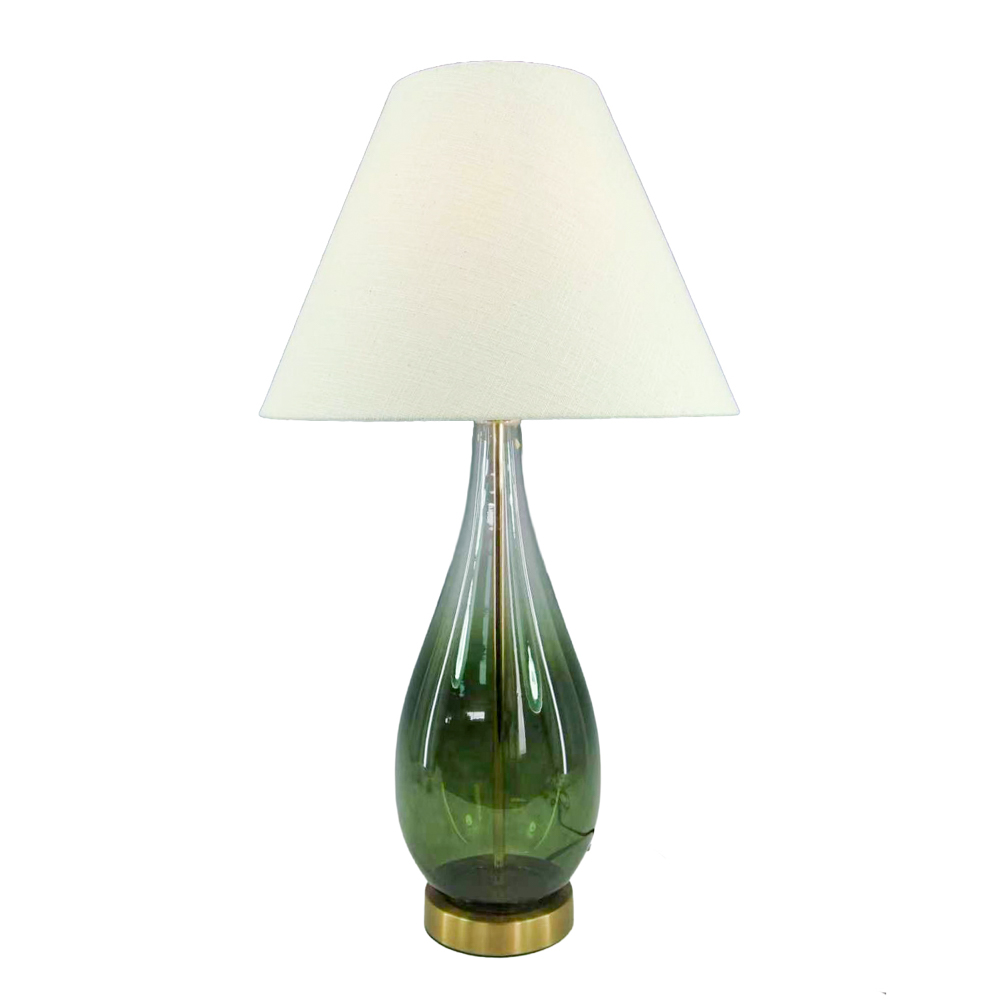 Calista glass table lamp green