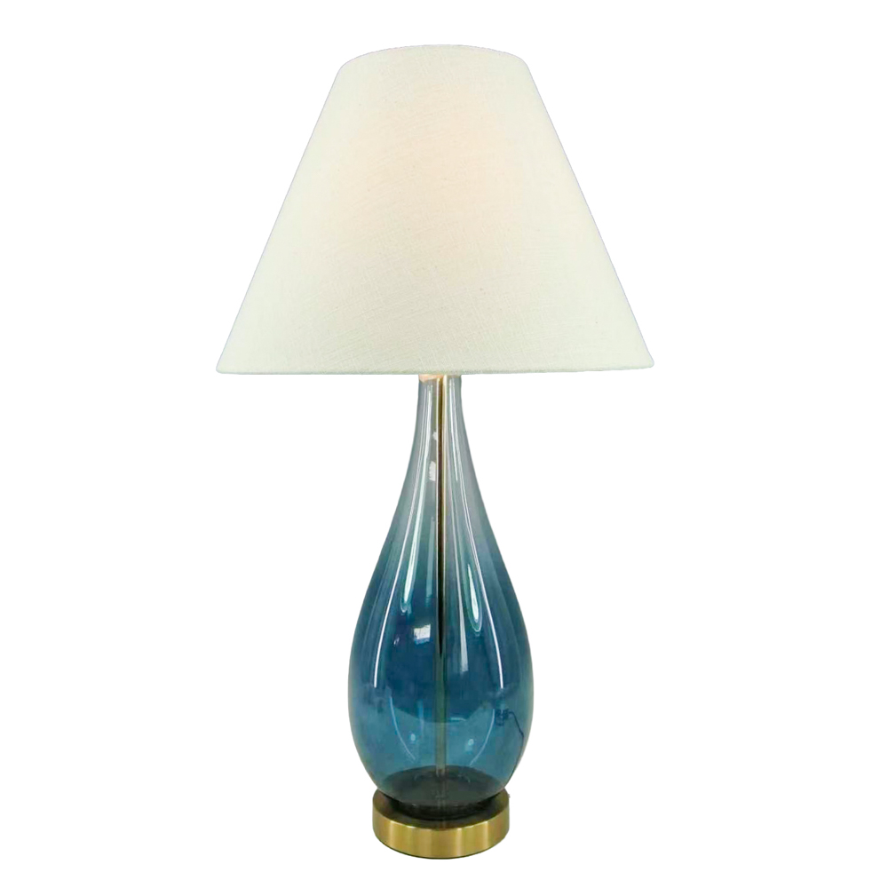 Calista glass table lamp blue