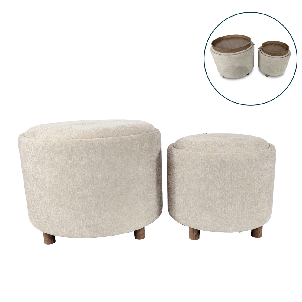 Ivy s/2 tray table stools sand