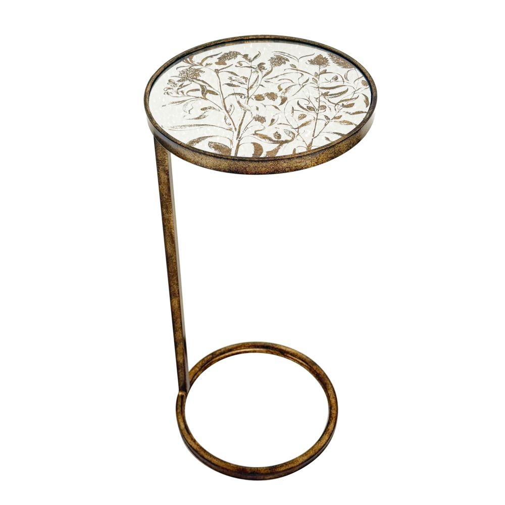 Vela pedestal side table gold