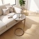 Lyra pedestal side table champagne