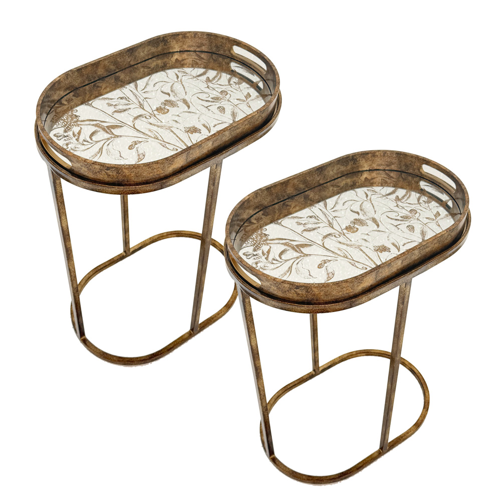 S/2 vela sofa table gold