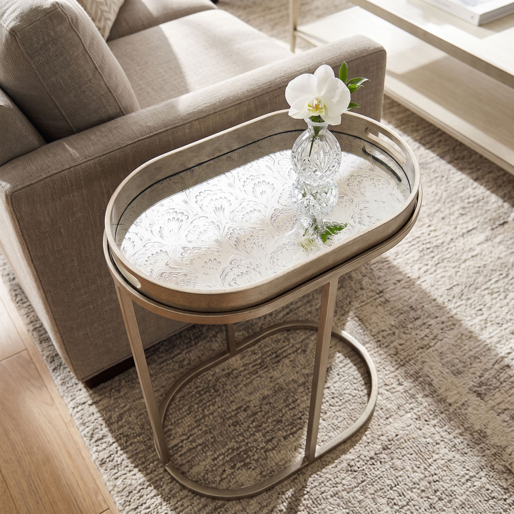 S/2 lyra sofa table champagne