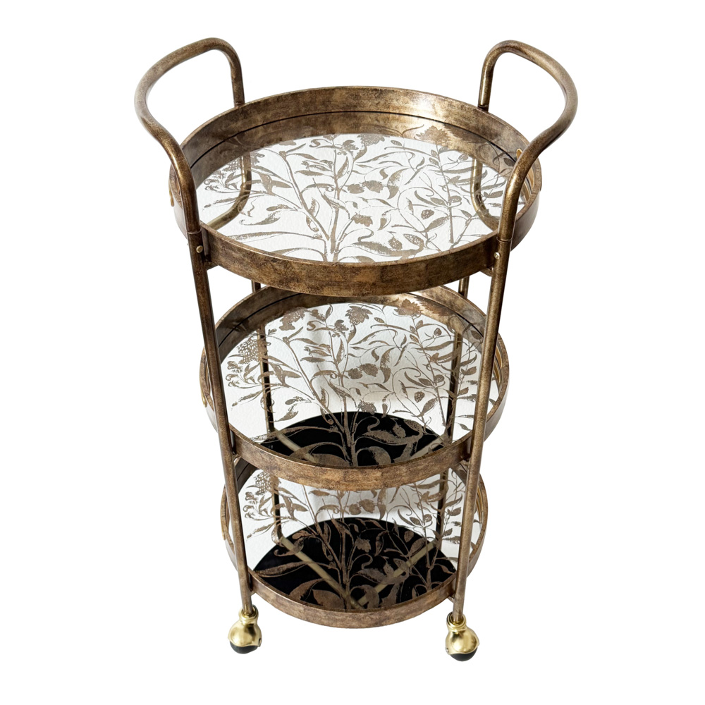 Vela 3 tier trolley gold
