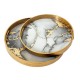S/2 aura round trays white/gold
