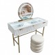 Gia plus hollywood dressing table/stool set white