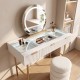 Gia plus hollywood dressing table/stool set white