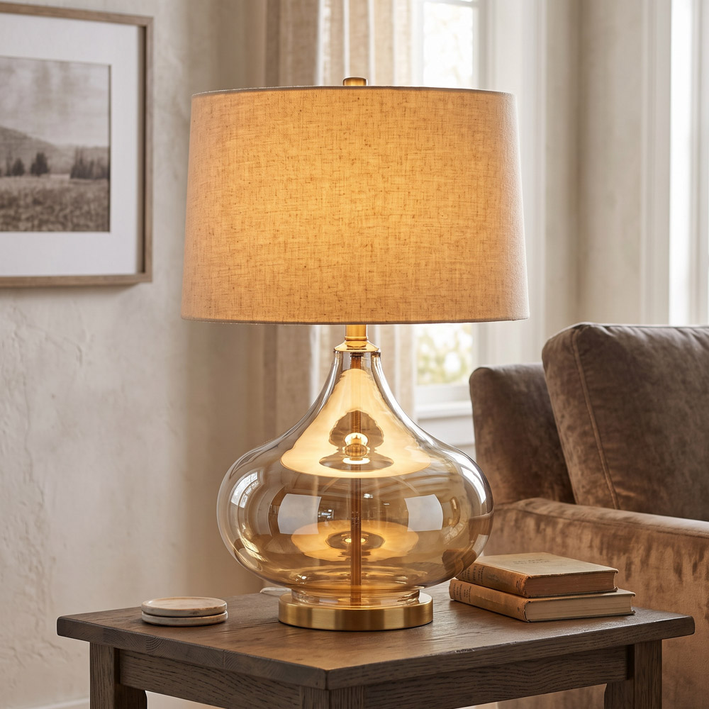 Ellie glass table lamp 68cm