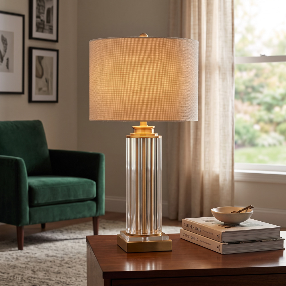 Paige glass acrylic lamp round 74cm