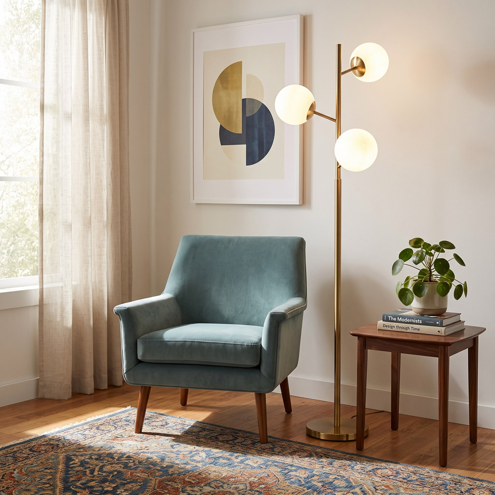 Londyn 3 globe floor lamp gold 165cm