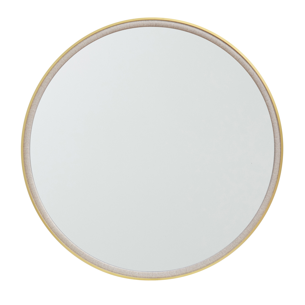 Venice round mirror gold/natural 90cm