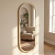 Venice pill mirror gold/natural 120cm