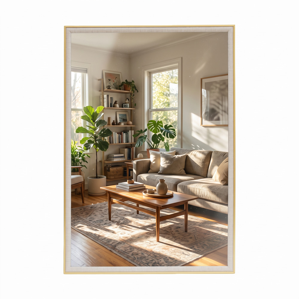 Venice rectangular mirror gold/natural 65x95cm