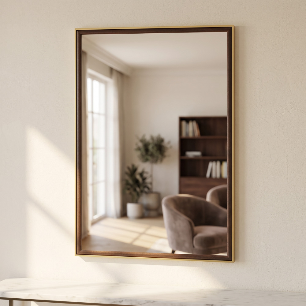 Venice rectangular mirror gold/dark 65x95cm