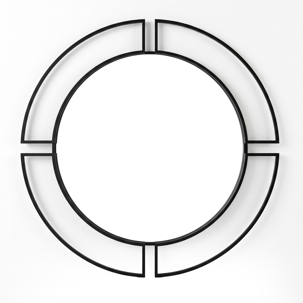 Marco round mirror black 100cm