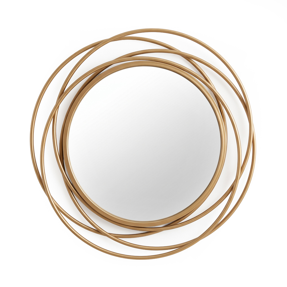 Nicole swirl round mirror gold 60cm