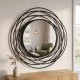 Nicole swirl round mirror black 60cm