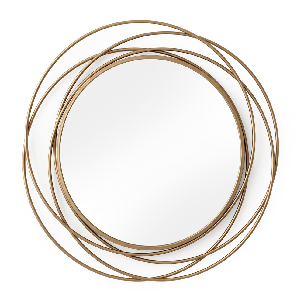Nicole swirl round mirror gold 90cm