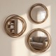 S/3 nicole swirl round mirrors gold 