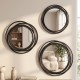 S/3 nicole swirl round mirrors black 