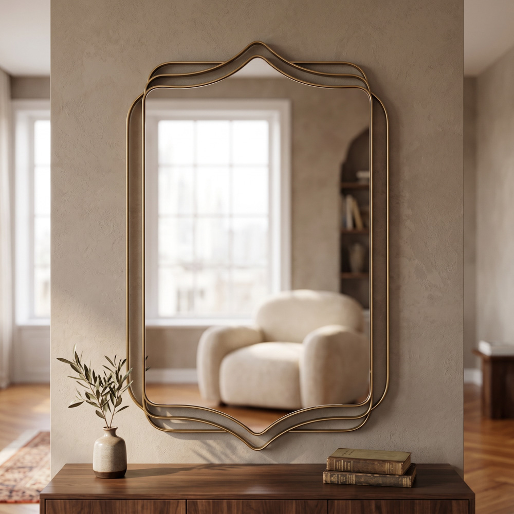 Lucia wall mirror gold 50 x 70cm